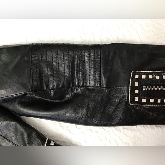 Roberto Cavalli Jackets & Coats Roberto Cavalli Womens Leather Black White Jacket Poshmark